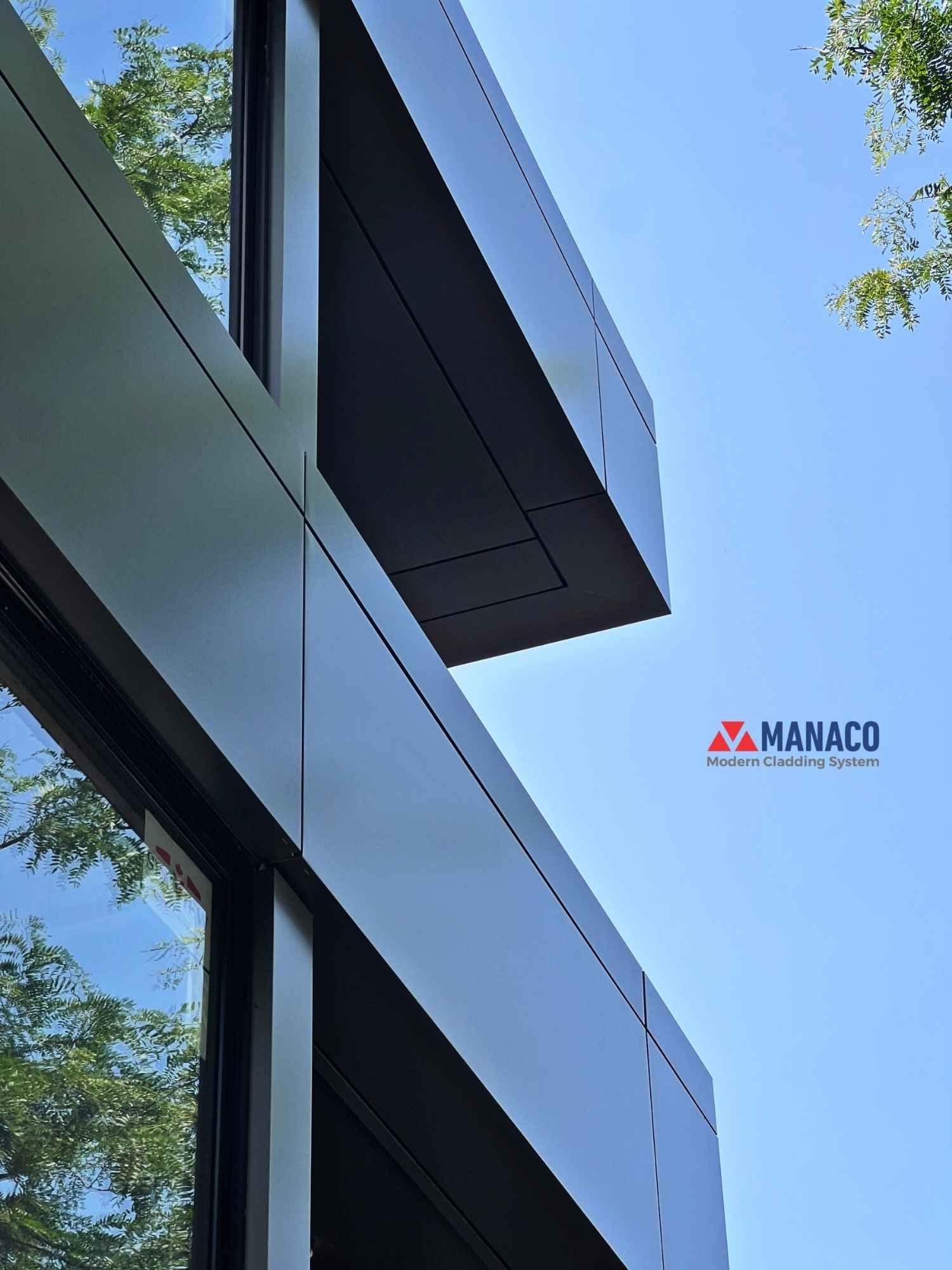 Close view of Rat Grey ALUBOND ACM cladding joints and reveals on Heddington Avenue, Toronto